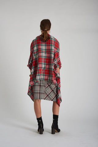 Helena Wrap - Red Green Check