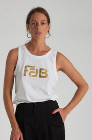 FAB Tank - white / gold